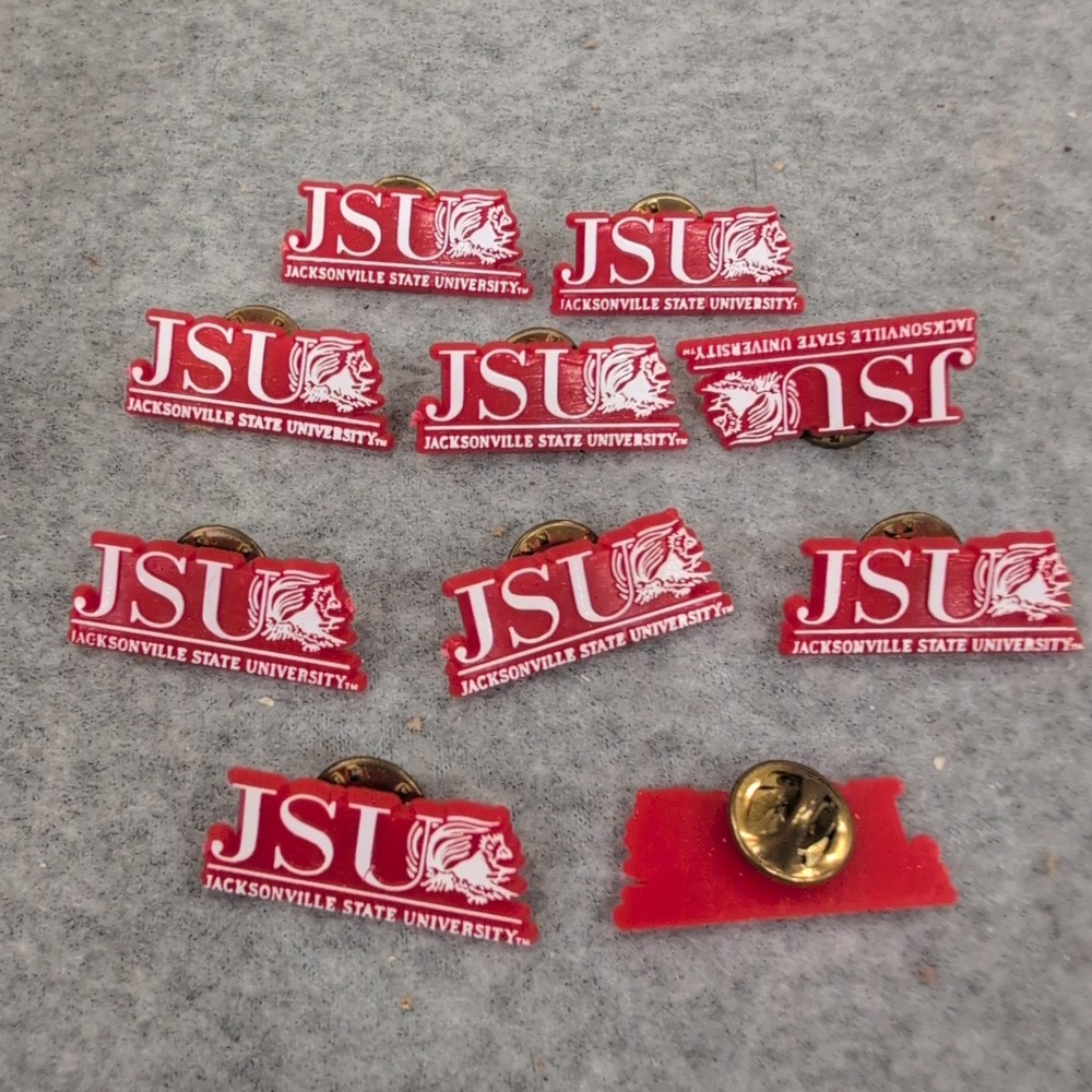 Jacksonville State University JSU Gamecocks Lapel Pin Lot of 10 Red White Logo - Picture 1 of 2
